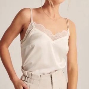 Abercrombie & Fitch Double Strap Ivory Lace Camisole